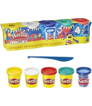 PLAY-DOH PACK 65 ANIVERSARIO 4 BOTES + 1 BOTE GLIT