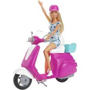 BARBIE MUÑECA BARBIE Y MOTO SCOOTERCON ACCESORIOS
