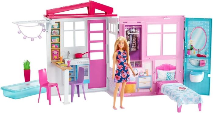 CASA DE MUÑECAS DE BARBIE C/MUEBLES Y ACCESORIOS - Imagen 3