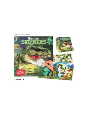 DINO WORLD LIBRO DE PEGATINAS POR NUMEROS
