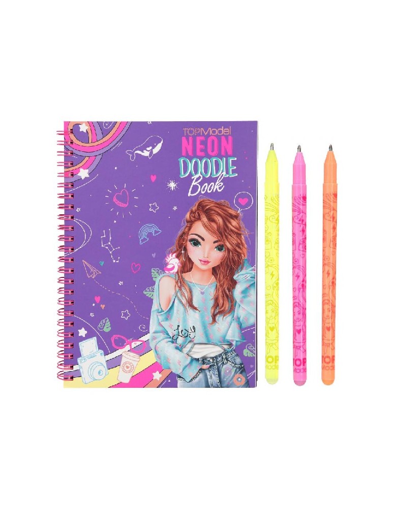 TOPModel Doodle Book neón con set de bolígrafos neón - Imagen 2