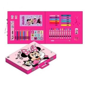 set papelería coloreable maletín minnie