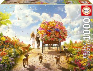 Puzzle 1000 carro de flores