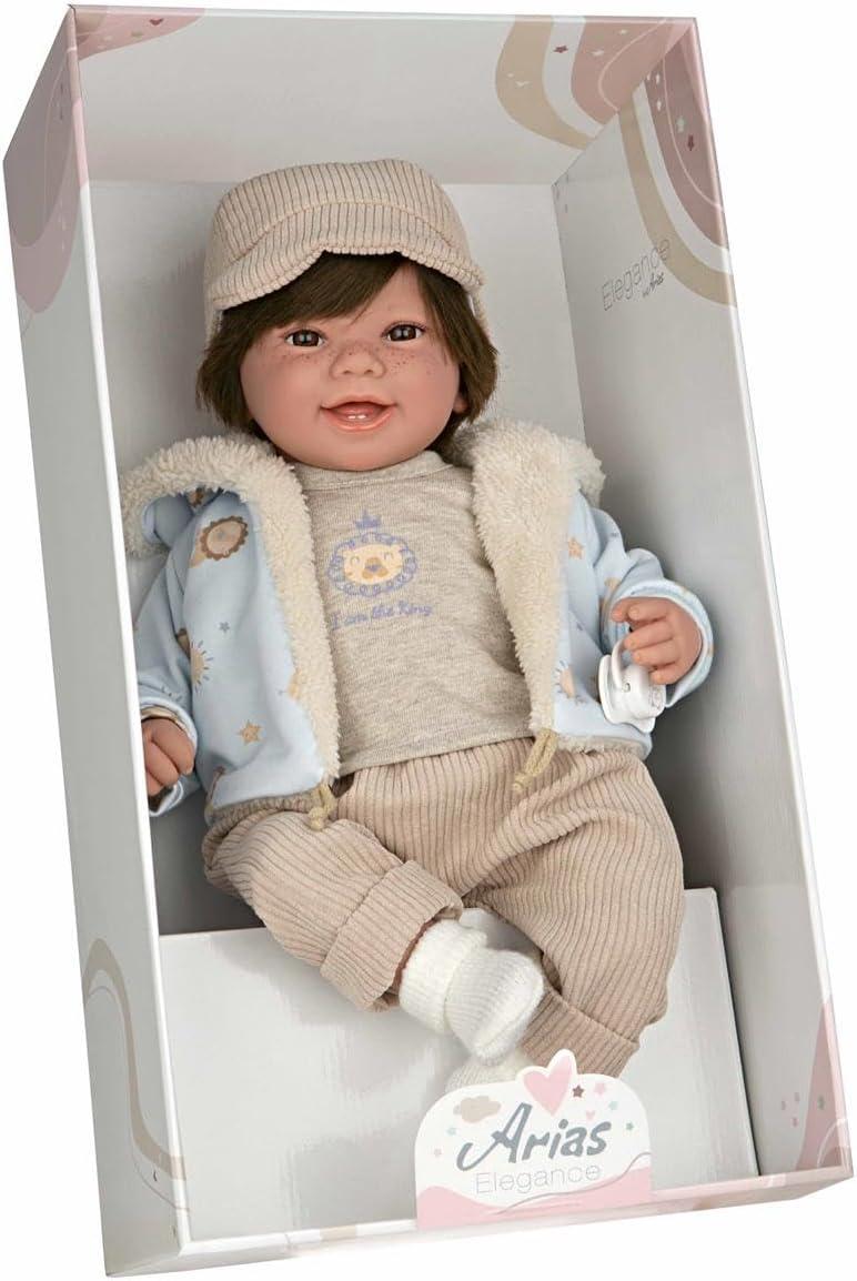 Elegance 45 cm zoe beige c/pelo c/mecanismo risa.