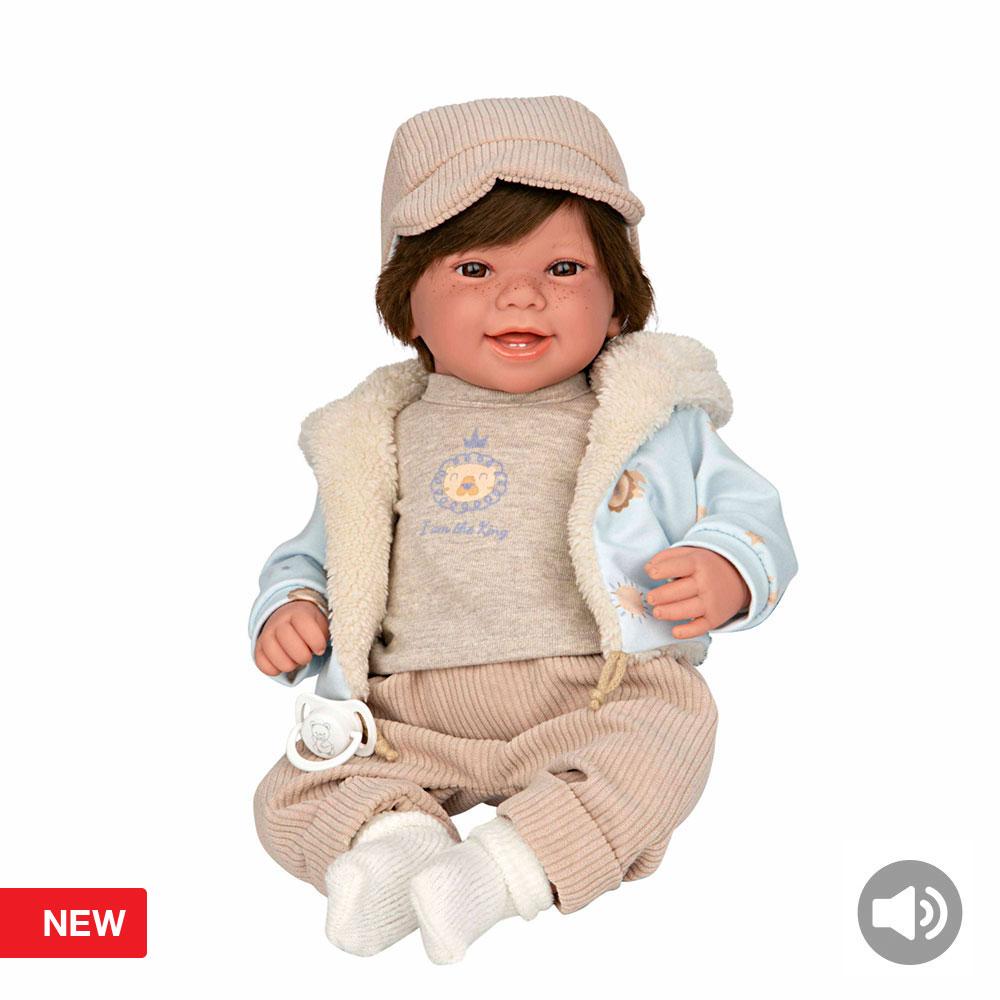 Elegance 45 cm zoe beige c/pelo c/mecanismo risa. - Imagen 2