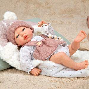 Reborn arias 40 cm sandra rosa c/manta.