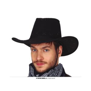 SOMBRERO VAQUERO MARRON OSCURO SIMIL-PIEL