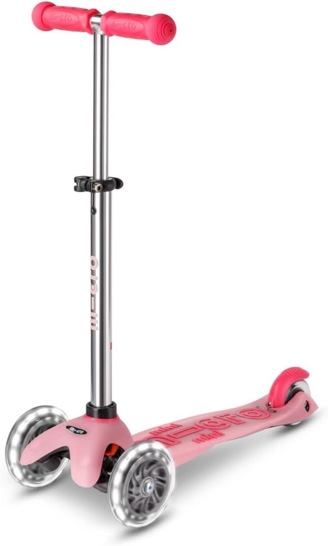 Patinete mini Micro deluxe glow led rosa 3 ruedas