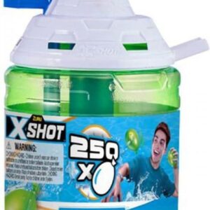 Globos de Agua X-Shot 250 ud. con hinchador en bote 25´5x12´8x12´8cm