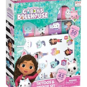 Set de tatoos y stickers la casa de muñecas de gabby