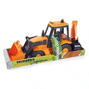 Excavadora retro obras publicas en caja