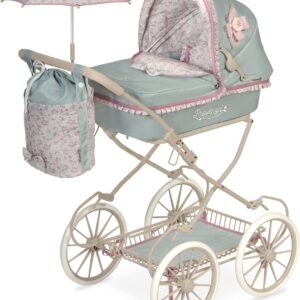 Coche de muñeca plegable con sombrilla - para muñecas de hasta 48 cm.