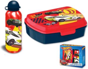 Cantimplora 500 ml + sandwichera hot wheels