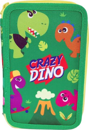 ESTUCHE 3 CREMALLERAS CRAZY DINO