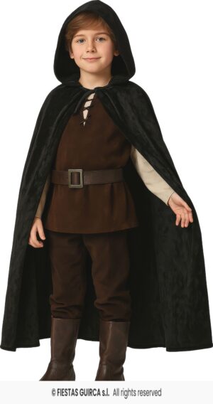 CAPA NEGRA TERCIPELO CAPUCHA 100 CMS.