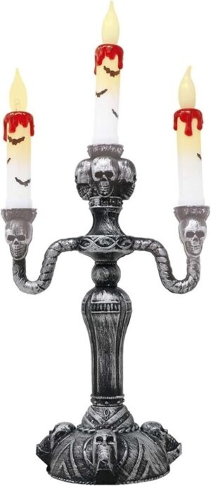 CANDELABRO 3 VELAS CON LUZ 40 CMS