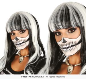 PELUCA MELENA BLANCA Y NEGRA EN CAJA