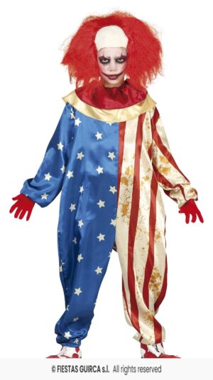 DISFRAZ PAYASO PATRIOT CLOWN 10-12 Años