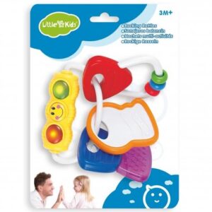 Llavero - sonajero-mordedor con luz 12 cm