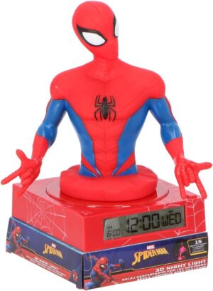 Lampara 3D con despertador Spiderman Marvel