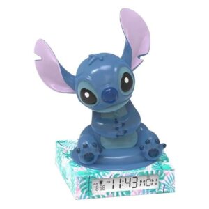 Lampara 3D Con Despertador Y Fecha Stitch