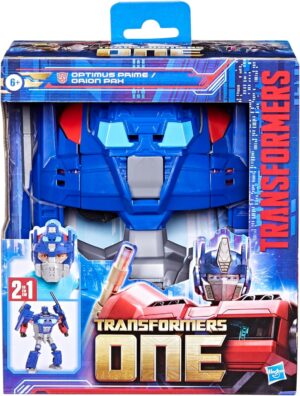 Transformers One 2 en 1 Máscara y Figura de Acción Optimus Prime Orion Pax