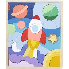 Fisher-Price Puzzle Espacial de Madera con 42 Piezas