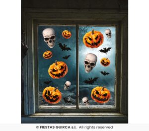 3 HOJAS DE ELECTROEST.VENTANA 40 CMS, CALABAZAS