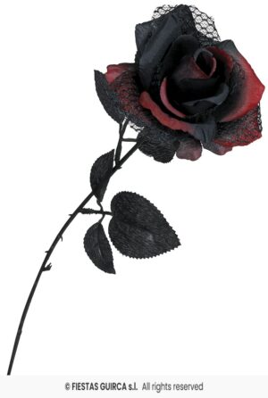 FLOR ROJA Y NEGRA, 40 CMS