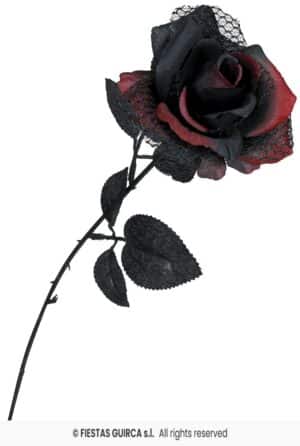 FLOR ROJA Y NEGRA, 40 CMS