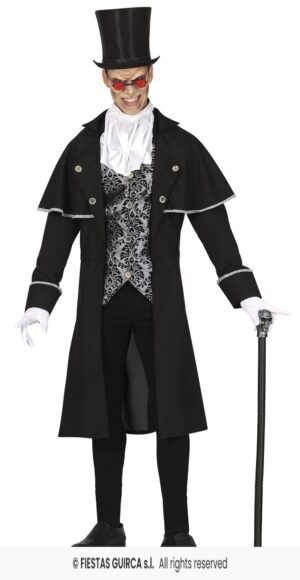 DISFRAZ VAMPIRO PLATEADO SILVER T.M 48-50