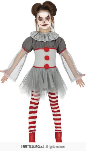DISFRAZ PAYASA IT BAD CLOWN GIRLS  5-6 Años