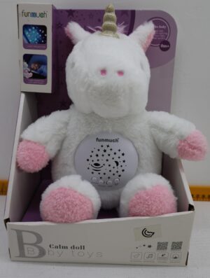 PELUCHE UNICORNIO LUZ BARRIGA 30CM