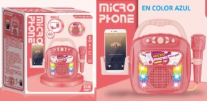 KARAOKE AZUL BLUETOOTH GRABADOR, LUCES Y SONIDOS