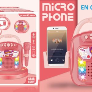 KARAOKE AZUL BLUETOOTH GRABADOR, LUCES Y SONIDOS