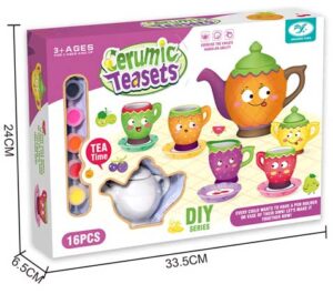 Set de Tazas de Té para Decorar – Cerámica de Escayola 16 Piezas