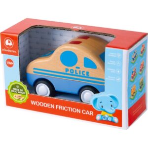 COCHE POLICIA MADERA LUCES Y SONIDOS