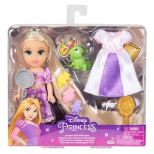 Muñeca Rapunzel princesas Disney con accesorios de 15 cm