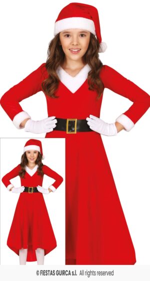 Disfraz mama noel dress largo 10-12 años