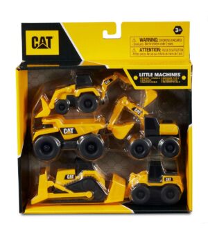CAT - Little Machines - Pack de 5 vehículos de construcción de 8 cm