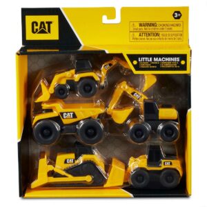 CAT - Little Machines - Pack de 5 vehículos de construcción de 8 cm