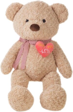 Peluche Oso old corazón   75 cm 2 col.- marrón, beig