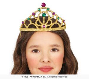 DIADEMA ORO CON PIEDRAS MULTIC.