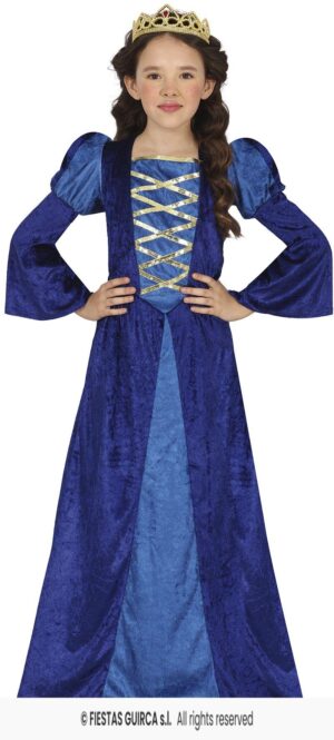 DISFRAZ DAMA MEDIEVAL AZUL 7-9 Años