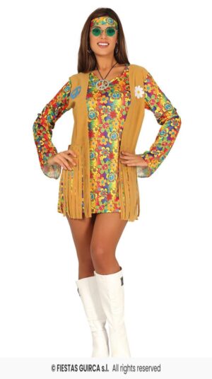 DISFRAZ HIPPIE VESTIDO (M)