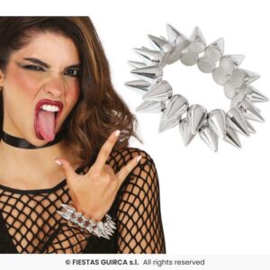 Pulsera pinchos plateada