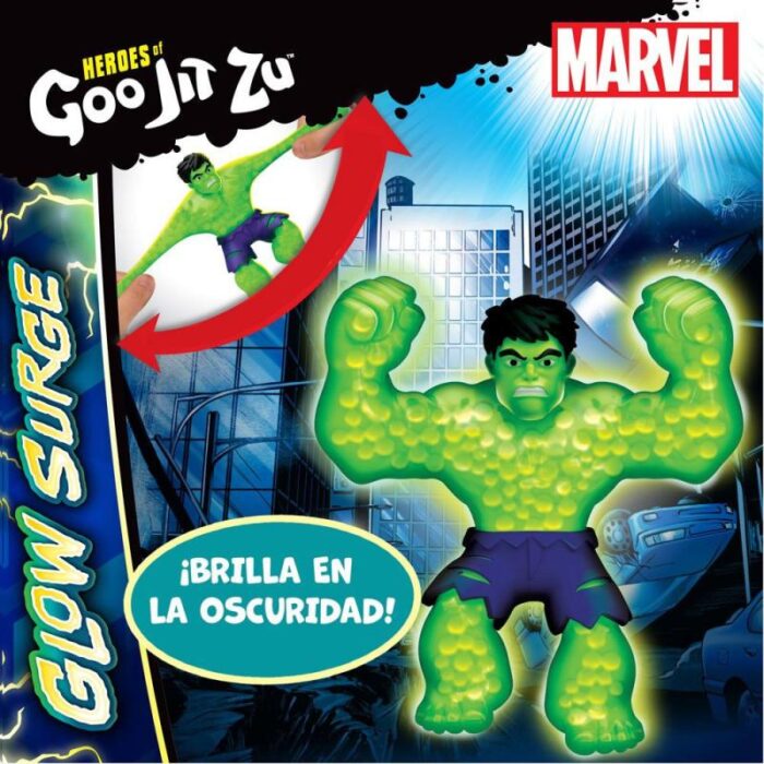Goo Jit Zu Figura Marvel Glow Surge Hulk - Imagen 4