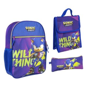 Mochila Escolar Mediana Portamerienda Portatodo Sonic Prime