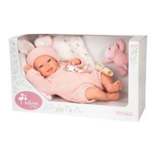 Reborn Lucía con Cojín y Peluche 45 cm