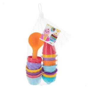 SET MOLDES PLAYA HELADOS Y CUPCAKES - 15 PZAS